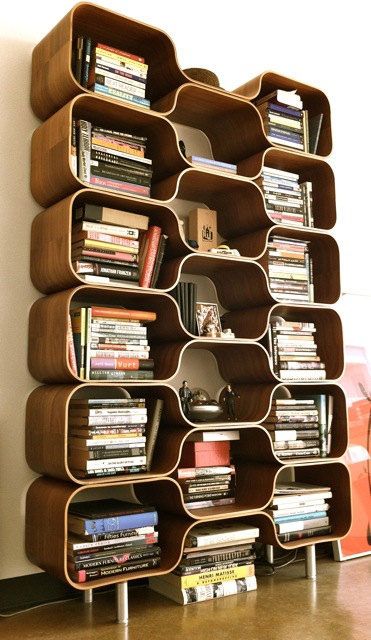 bibliothèque rétro vintage en bois