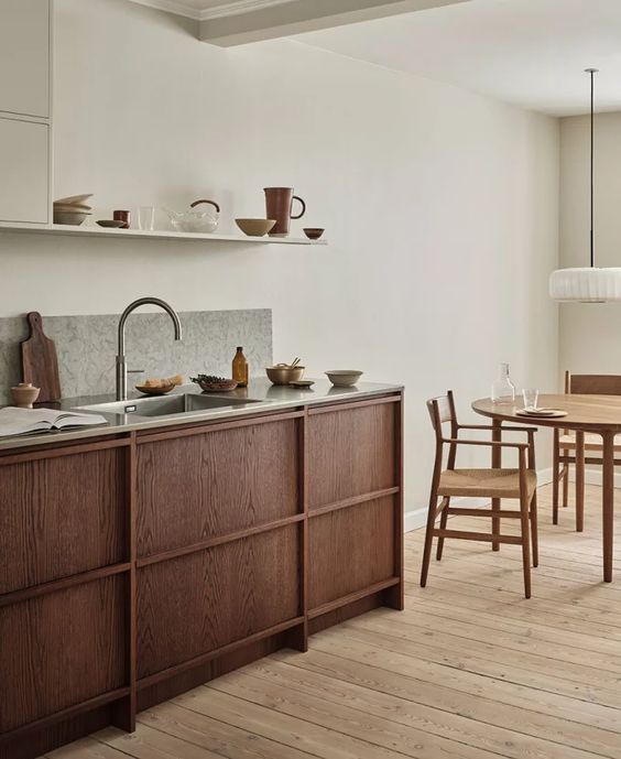 cuisine scandinave avec mobilier en bois minimaliste