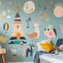 papier peint chambre enfant à motifs animaux de couleurs pastel