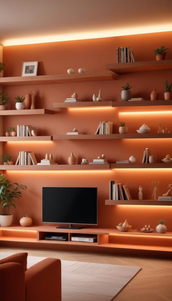 Mur salon terracotta : Nos coups de cœur déco
