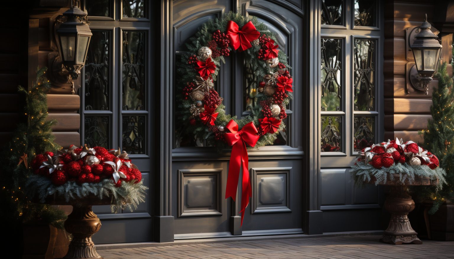 Bannière De Noël 180x109 Cm - Décoration Intérieure/extérieure, Polyester, 4 œillets