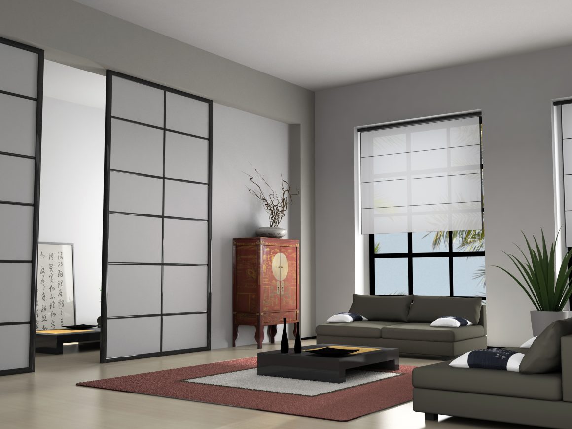 panneaux japonais, offrant une ambiance zen et un vrai cloisonnement