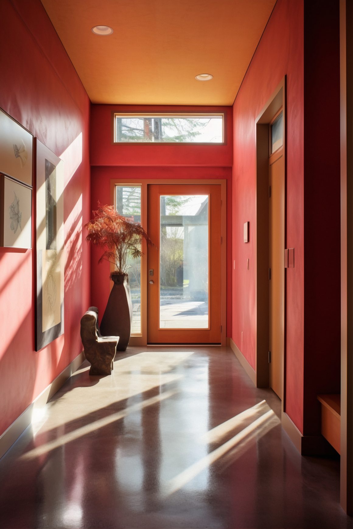 Apportez la nature dans votre couloir avec une peinture terracotta qui apporte une ambiance chaleureuse.