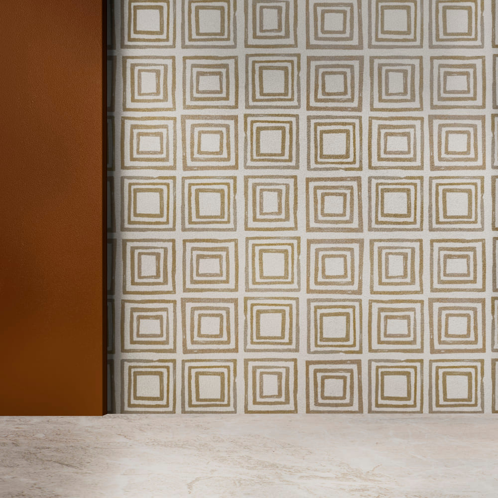 Une tapisserie ornée de formes géométriques carrées