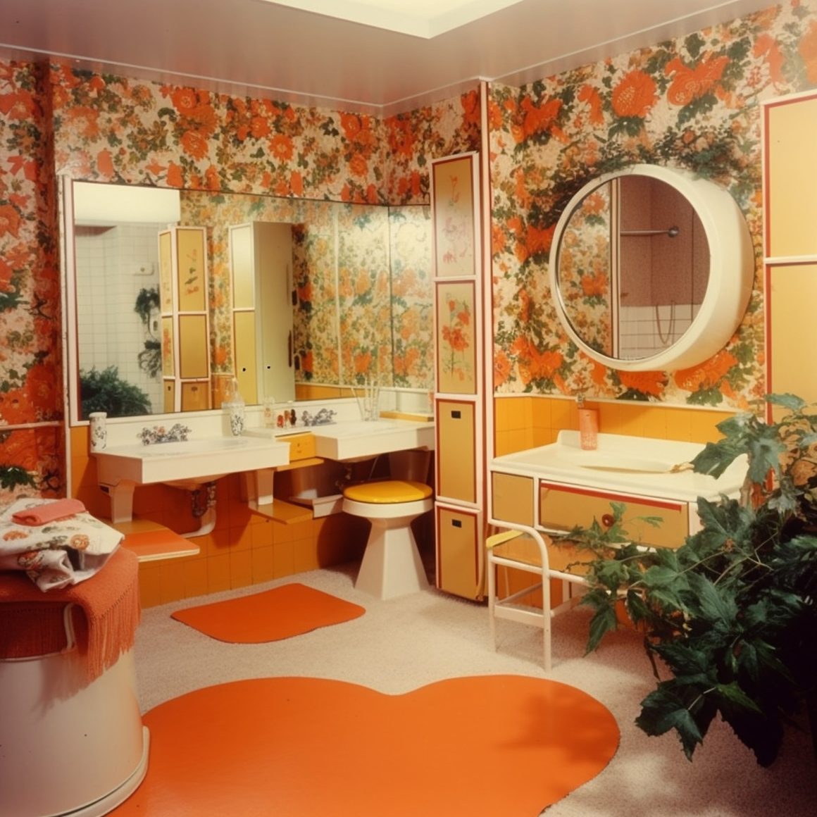 deco toilettes originale revetement mural en papier peint, sensation d'espace