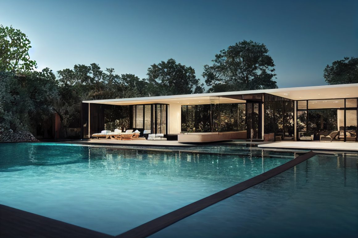Pool house élégant avec Lumiere tamisée