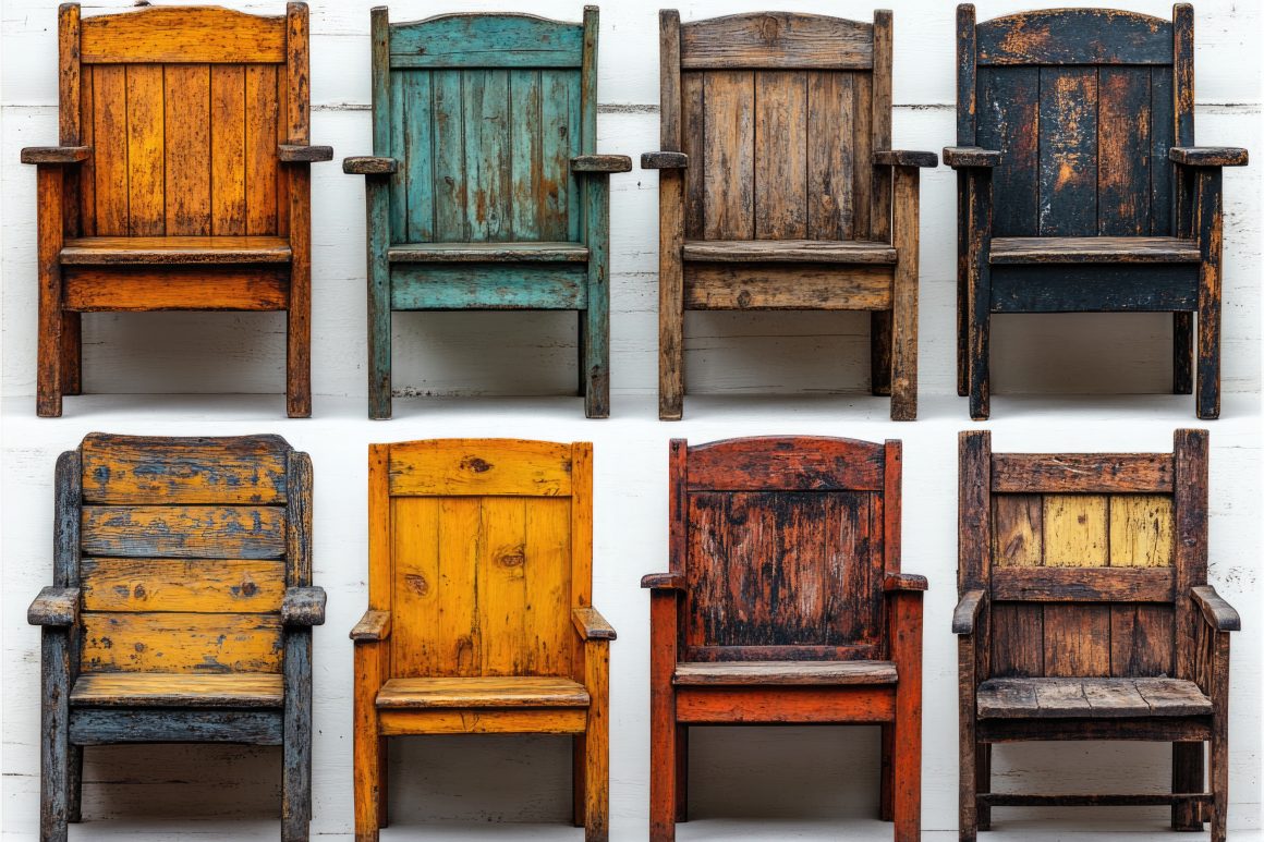 Le marron, avec ses différentes teintes, donne un effet très vieilli au bois et peut accentuer ses imperfections.