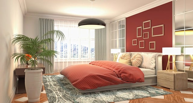 Duo rouge-beige, si vous aimez le rouge n'en mettez pas trop car il perturbe le sommeil. 