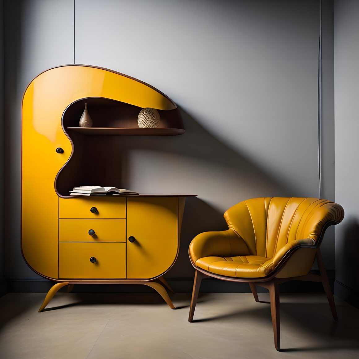 Dans une pièce mal éclairée, la couleur jaune moutarde apporte de la luminosité et évoque la chaleur du soleil.