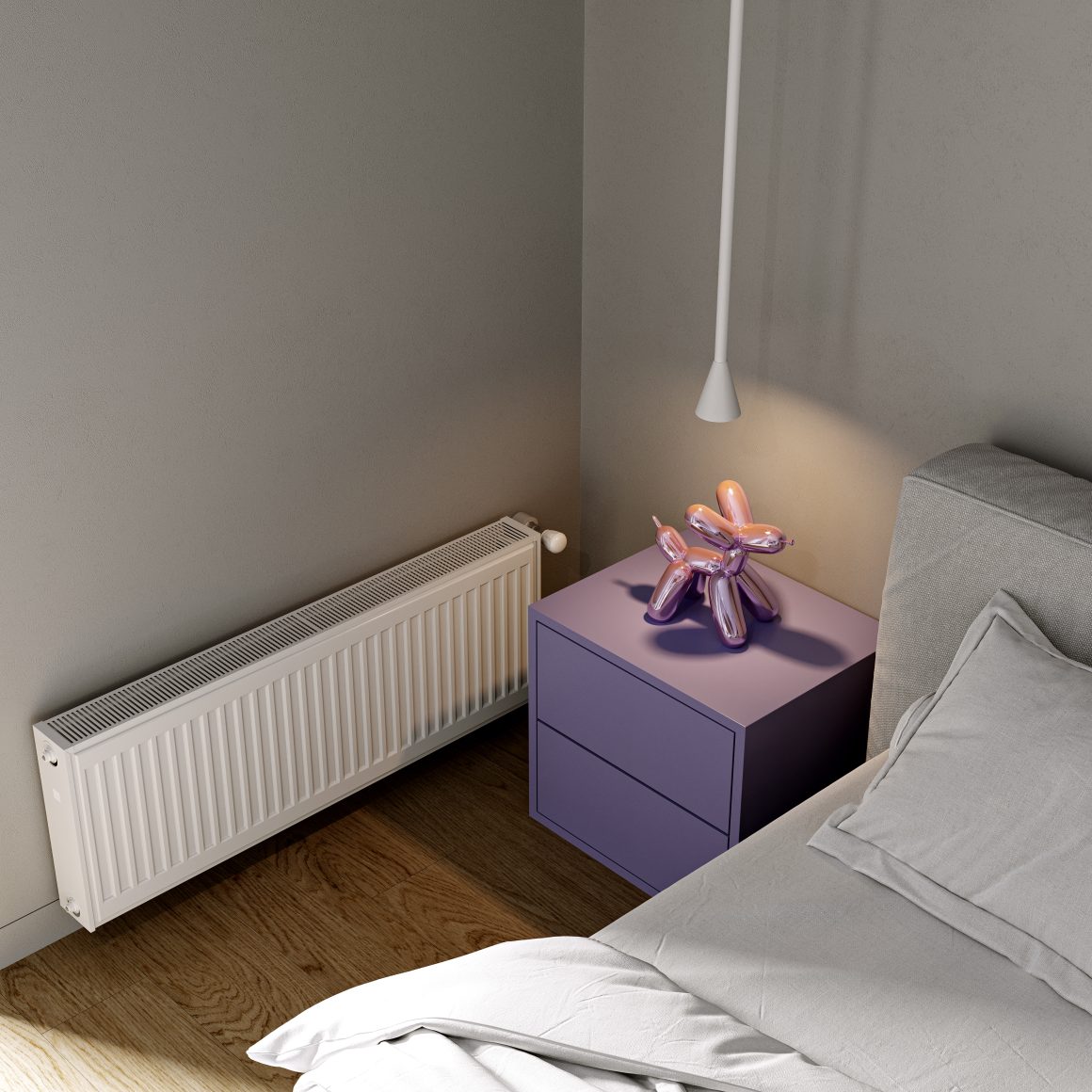 Radiateur électrique mural design dans une chambre