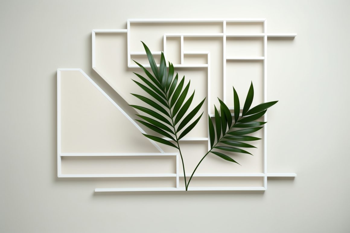 Créez un effet 3D avec des formes géométriques en bois pour décorer un mur blanc.