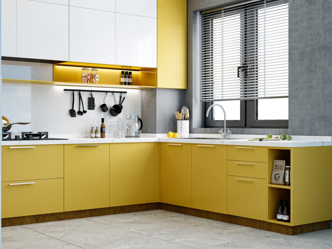 mur de cuisine peint en gris, prenez en consideration la decoration deja existante