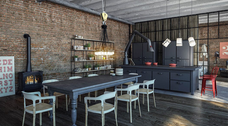 metallic-furniture-in-industrial-style-kitchen