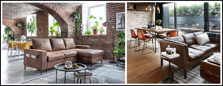espace-interieur-decorer-avec-un-salon-marron-et-salle-a-manger-style-industriel